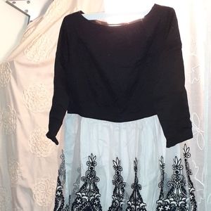 Black and While elegant Dress